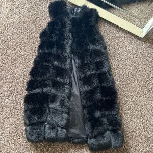 Luxurious Black Faux Fur Vest